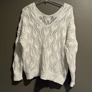 V Neck Loose Knit Sweater Size XL